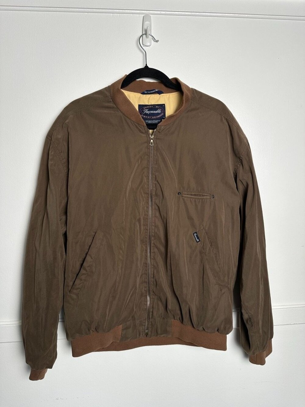 Vintage 90s Façonnable Albert Goldberg Brown Bomber Jacket Medium